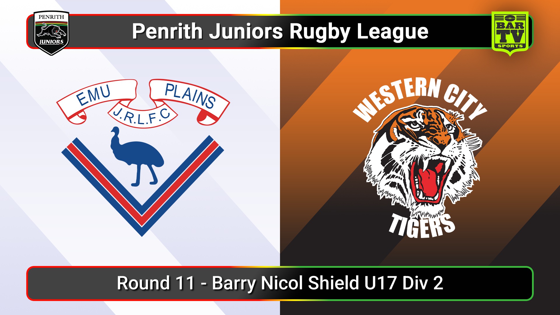 250705-video-Penrith & District Junior Rugby League Round 11 - Barry Nicol Shield U17 Div 2 - Emu Plains v Western City Tigers Slate Image