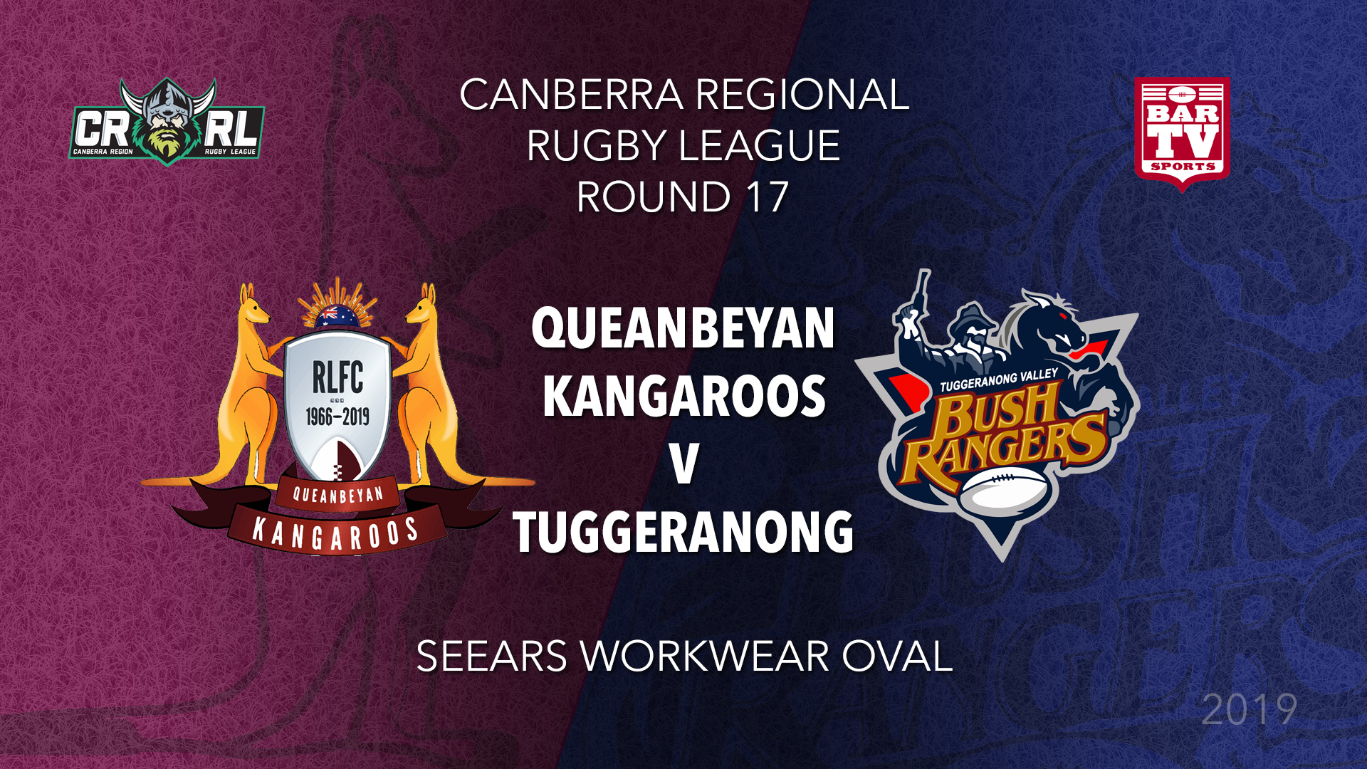 CRRL Round 17 - 1st Grade - Queanbeyan Kangaroos v Tuggeranong Bushrangers Slate Image