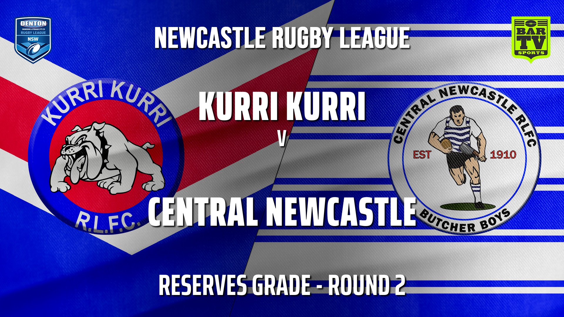 Newcastle Rugby League Round 2 - Reserve Grade - Kurri Kurri Bulldogs v Central Newcastle Slate Image