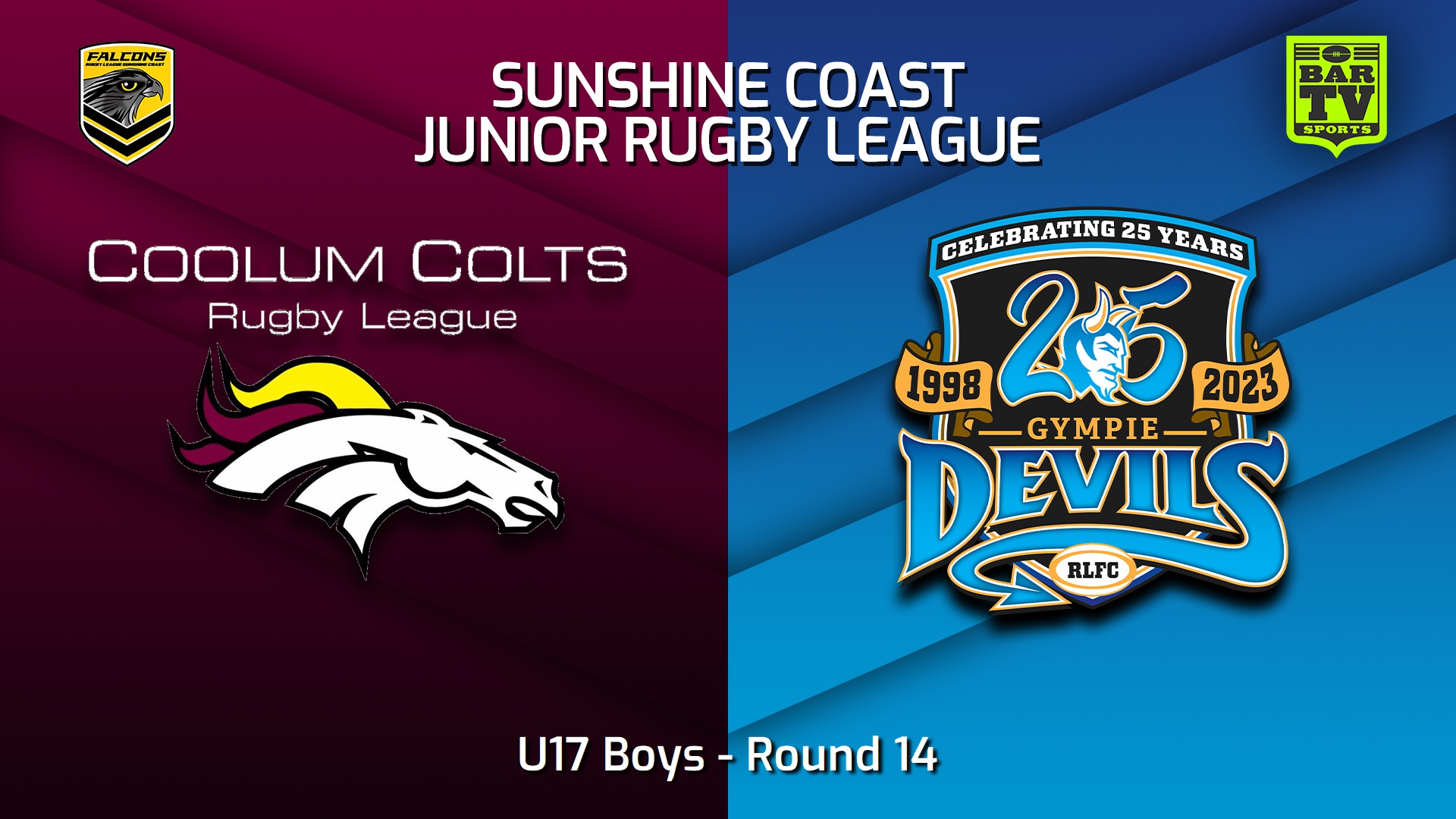 230729-Sunshine Coast Junior Rugby League Round 14 - U17 Boys - Coolum Colts JRL v Gympie Devils JRL Slate Image