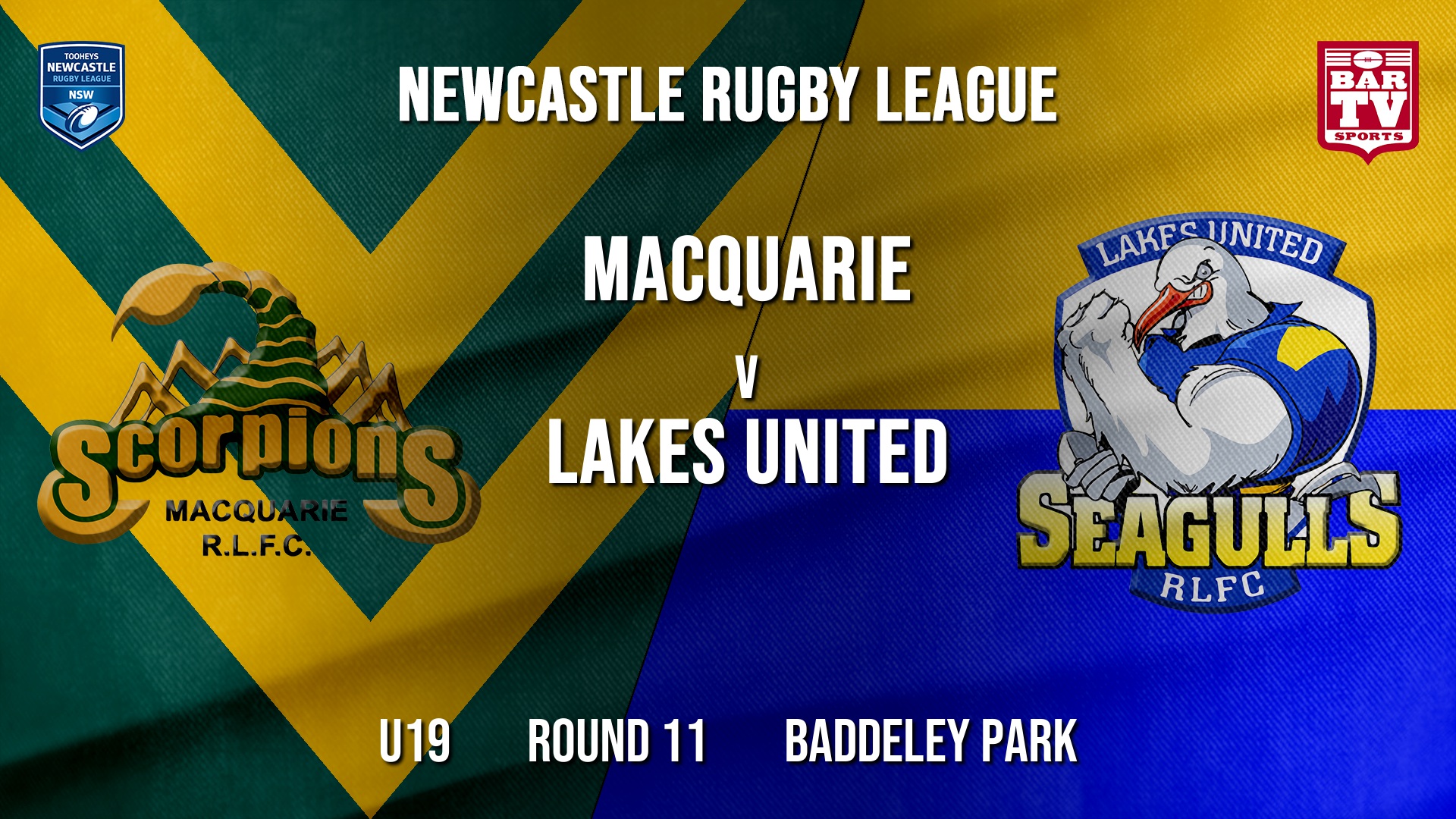 Newcastle Rugby League Round 11 - U19 - Macquarie Scorpions v Lakes United Slate Image
