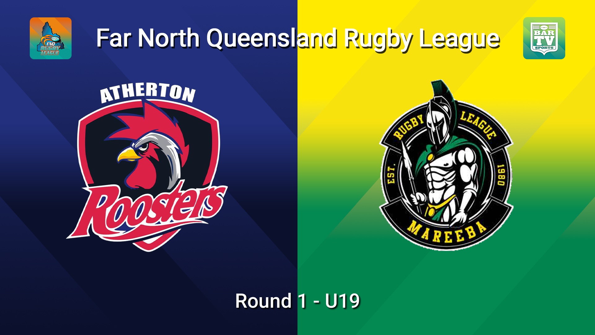 260321-video-FNQ Rugby League Round 1 - U19 - Atherton Roosters  v Mareeba Gladiators  Minigame Slate Image
