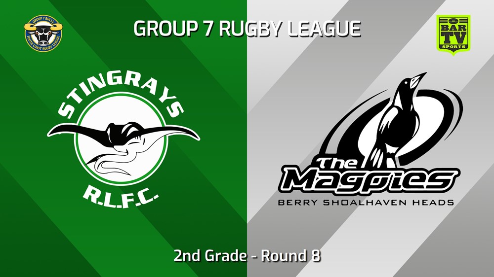 240526-video-South Coast Round 8 - 2nd Grade - Stingrays of Shellharbour v Berry-Shoalhaven Heads Magpies Slate Image