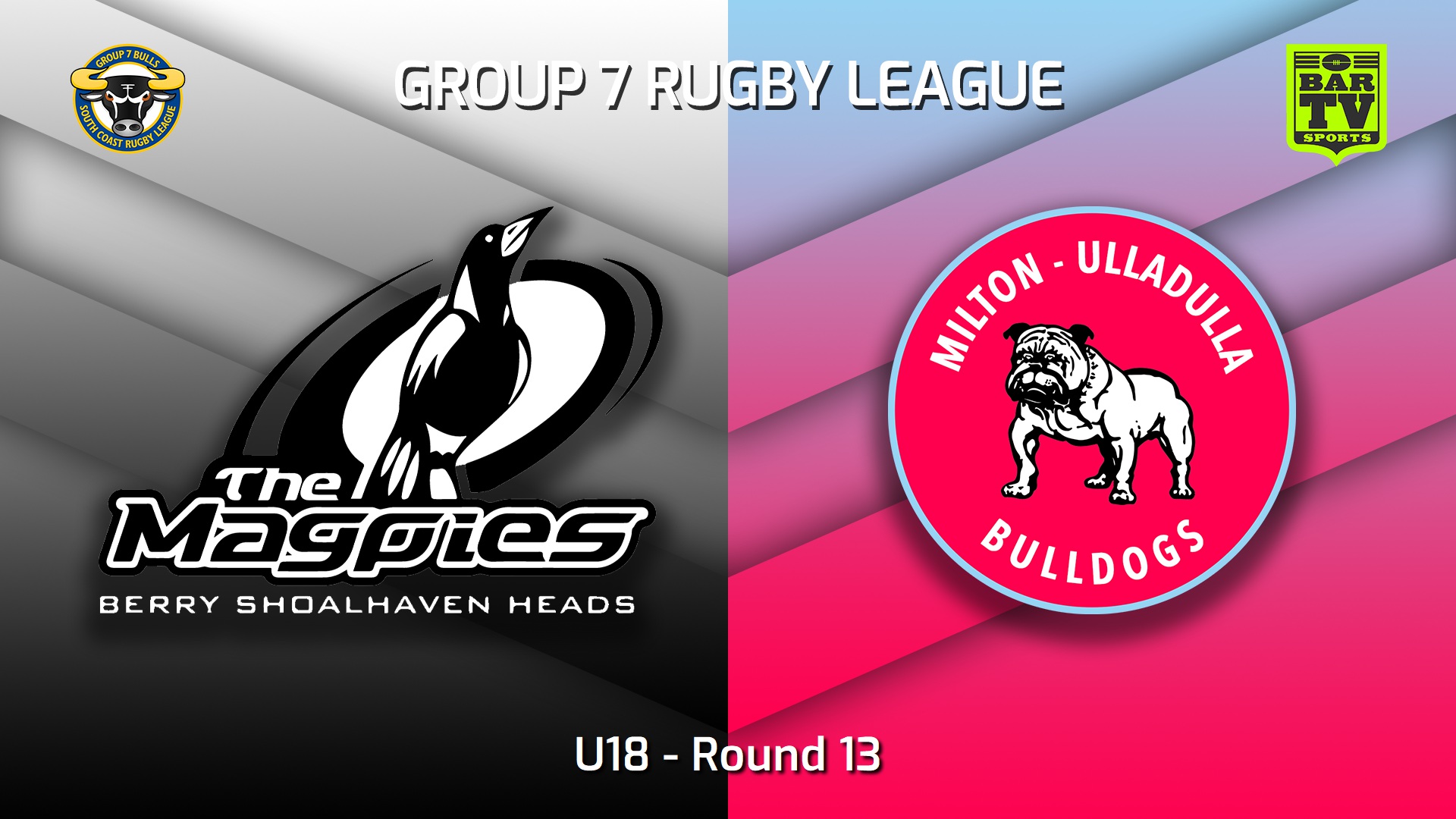 230708-South Coast Round 13 - U18 - Berry-Shoalhaven Heads Magpies v Milton-Ulladulla Bulldogs Slate Image