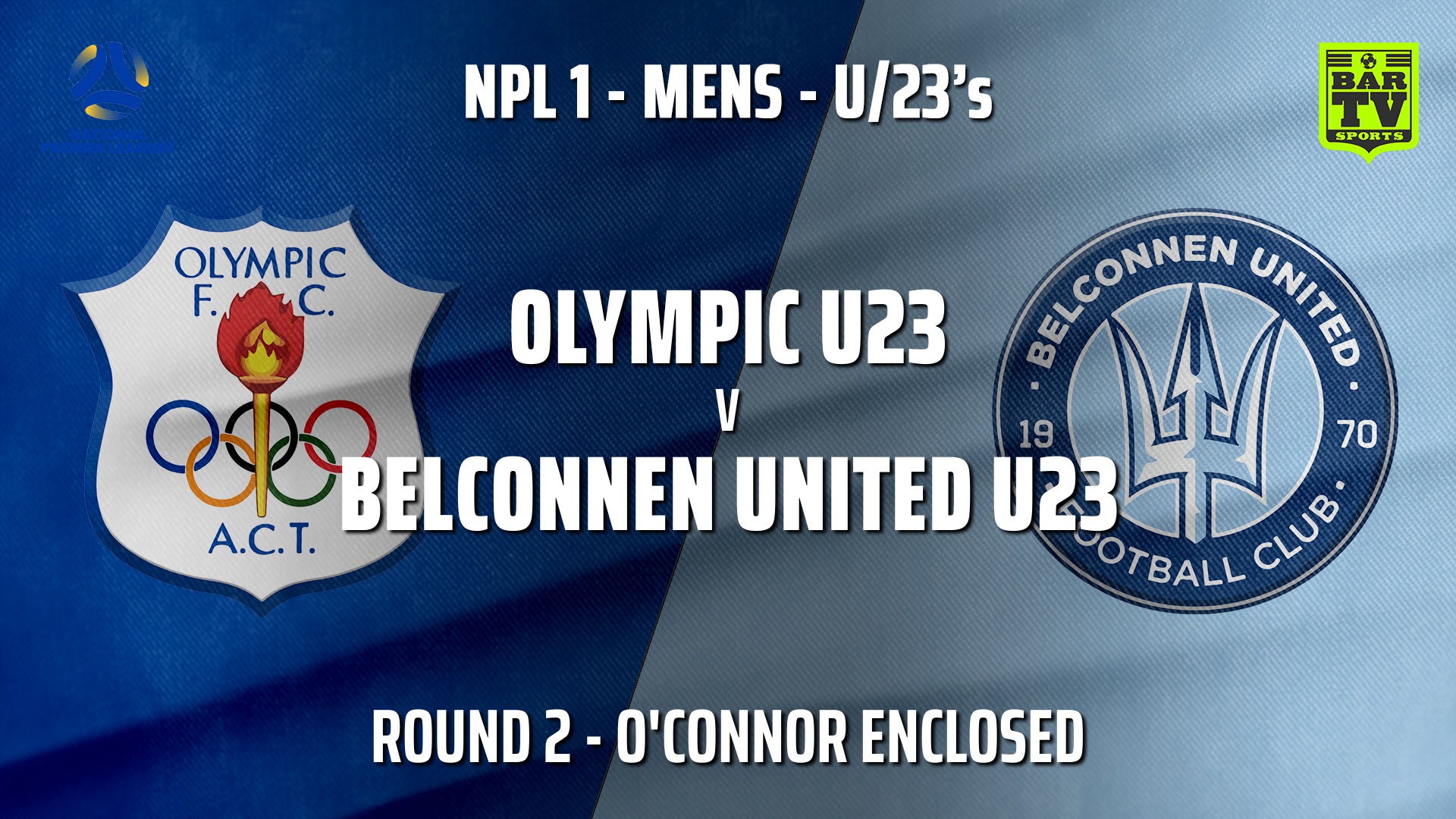 NPL1 Men - U23 - Capital Football  Round 2 - Canberra Olympic U23 v Belconnen United U23 Slate Image
