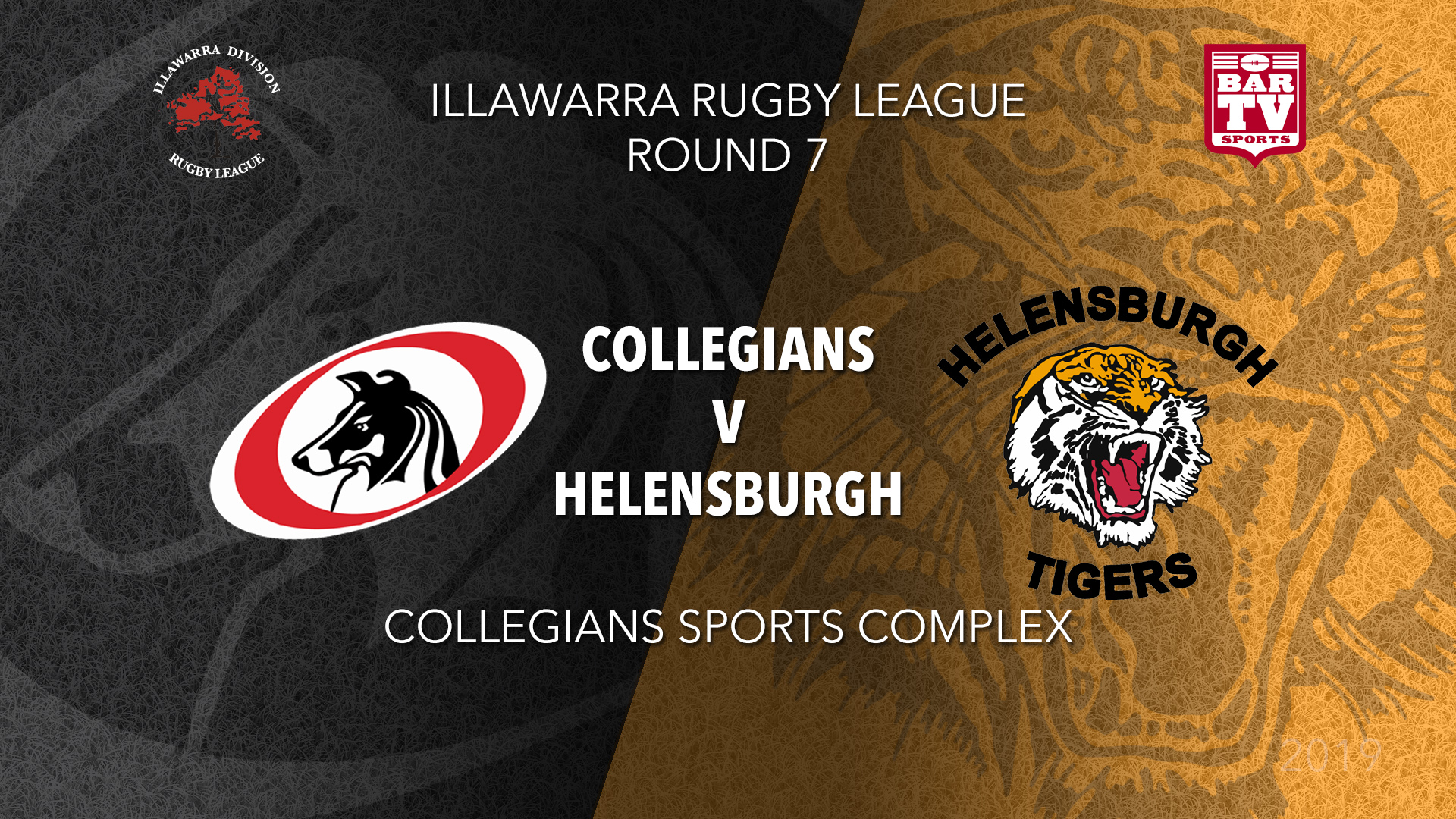 IRL Round 7  - 1st Grade - Collegians RLFC v Helensburgh Tigers Slate Image