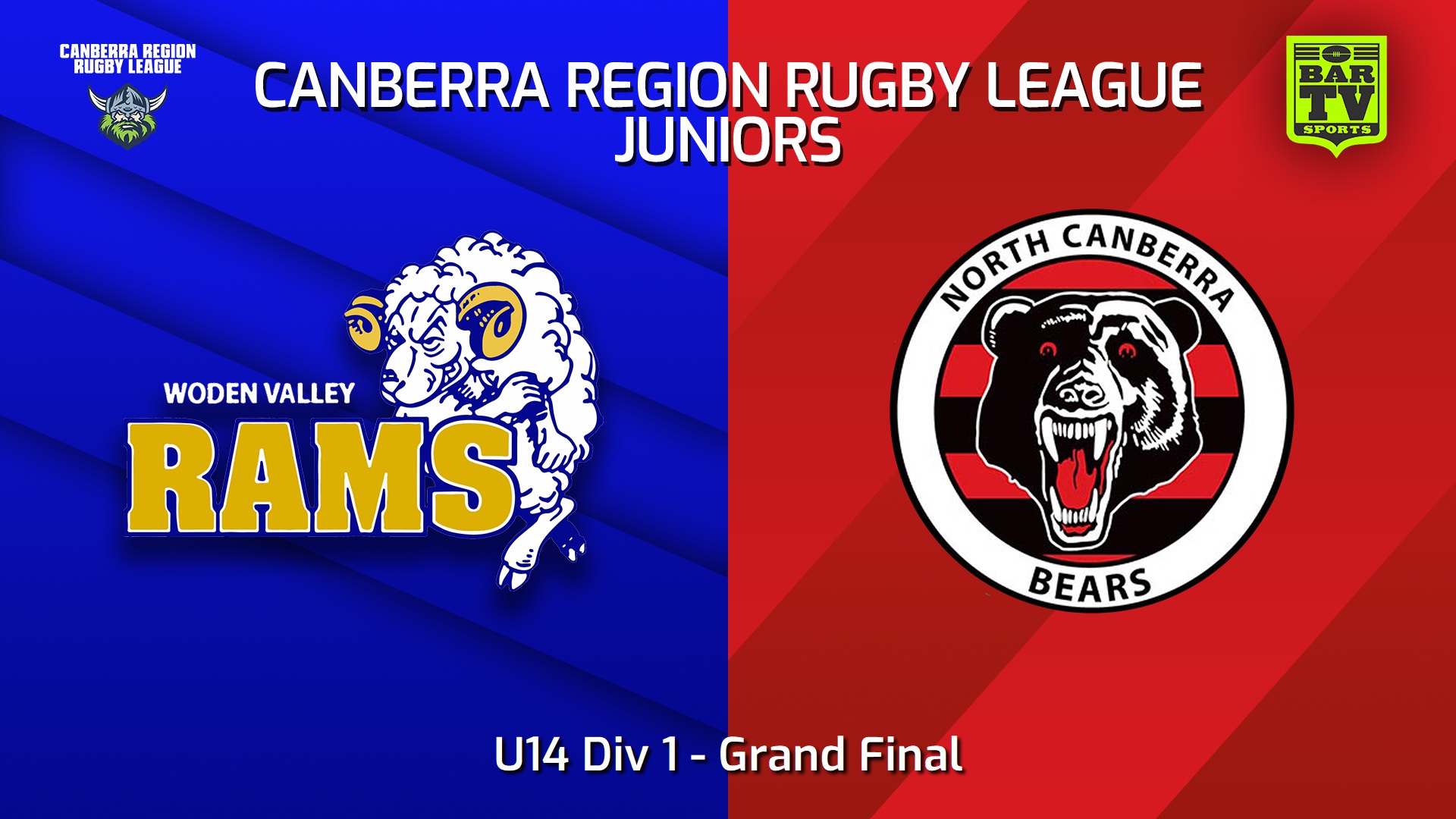 240915-video-Canberra Region Rugby League Juniors Grand Final - U14 Div 1 - Woden Valley Rams Juniors v North Canberra Bears Slate Image