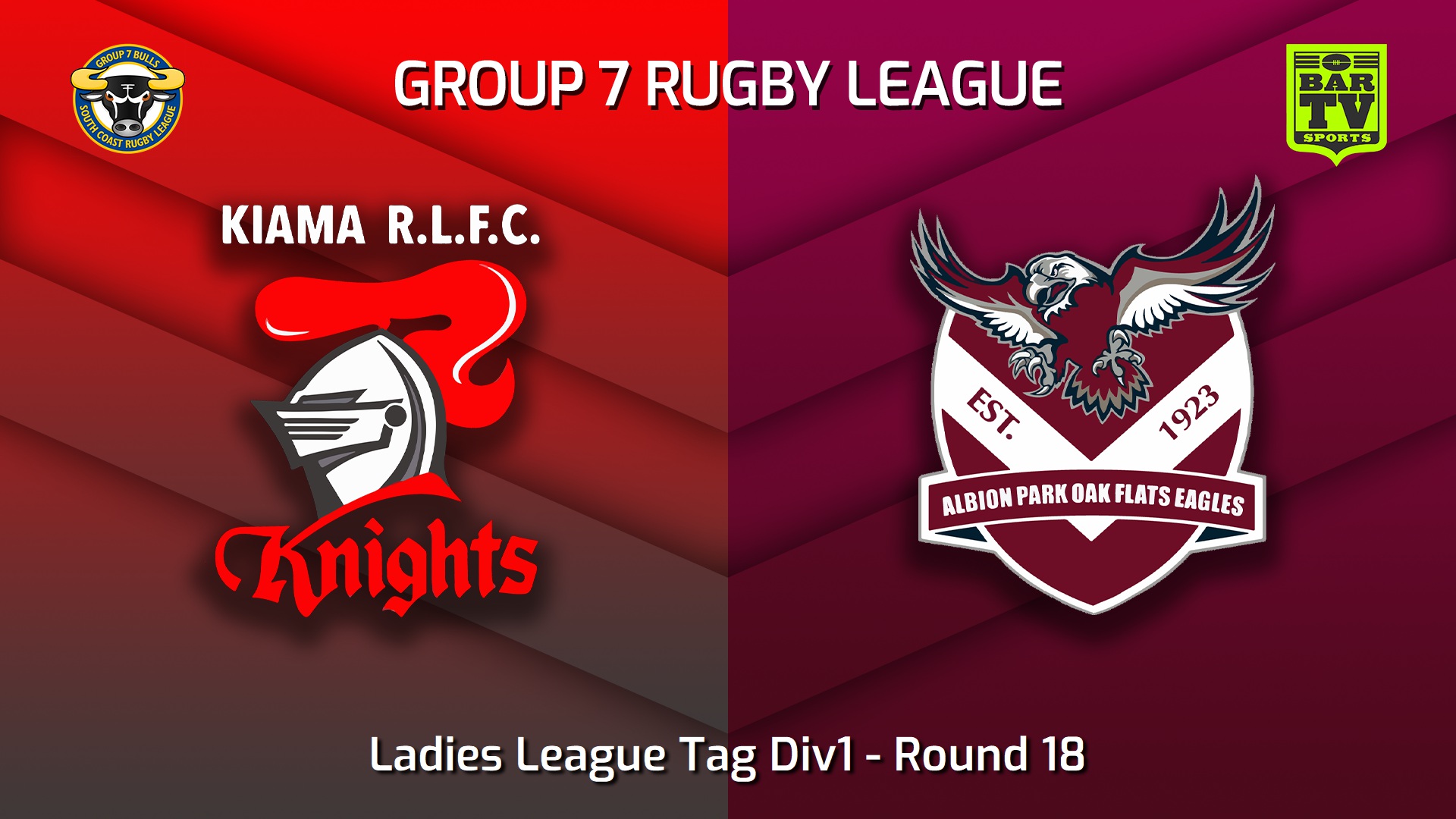 230820-South Coast Round 18 - Ladies League Tag Div1 - Kiama Knights v Albion Park Oak Flats Eagles Slate Image