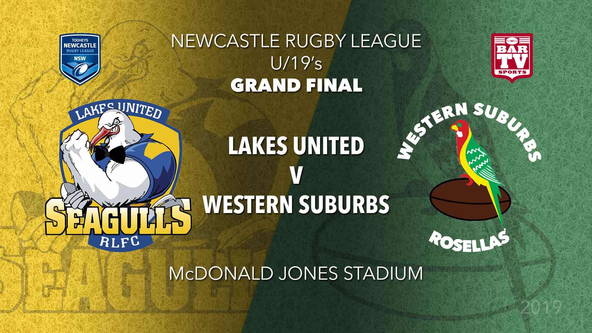 2019 Newcastle Rugby League Grand Final - U19 - Lakes United v Western Suburbs Rosellas Slate Image