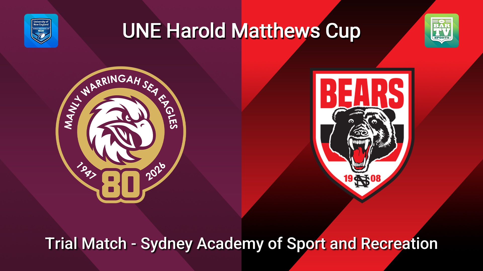 260124-video-UNE Harold Matthews Cup Trial Match - Manly Warringah Sea Eagles v North Sydney Bears Slate Image