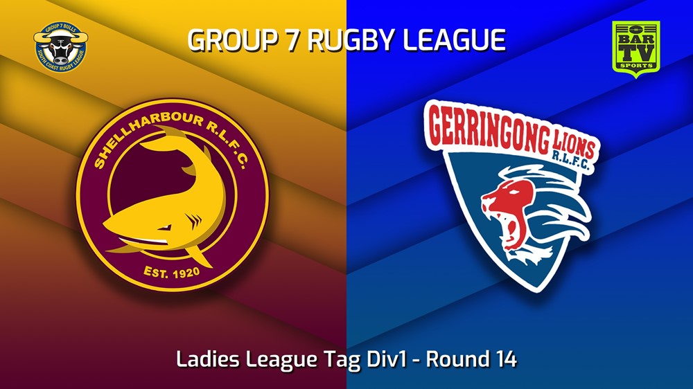 230716-South Coast Round 14 - Ladies League Tag Div1 - Shellharbour Sharks v Gerringong Lions Slate Image