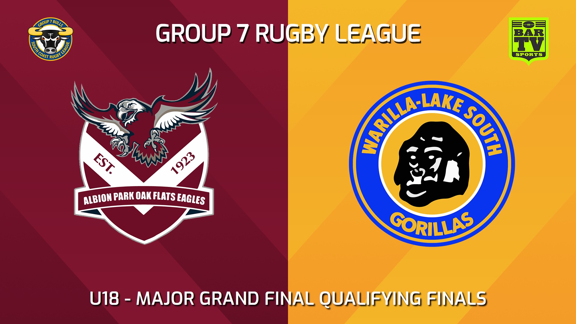 240901-video-South Coast MAJOR GRAND FINAL QUALIFYING FINALS - U18 - Albion Park Oak Flats Eagles v Warilla-Lake South Gorillas Slate Image