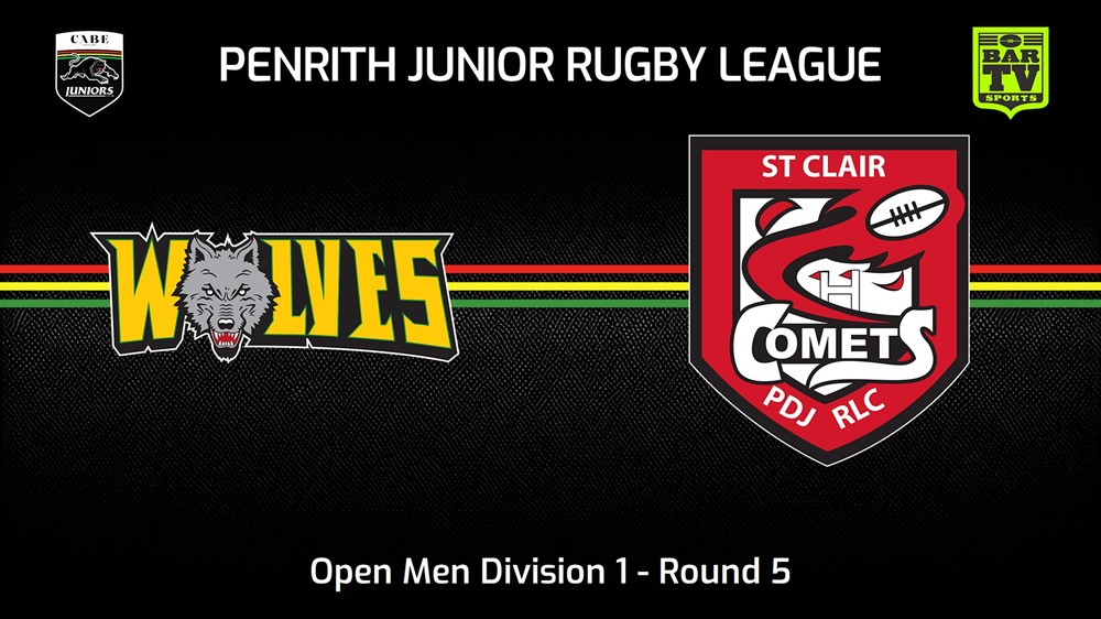 240511-video-Penrith & District Junior Rugby League Round 5 - Open Men Division 1 - Windsor Wolves v St Clair Slate Image