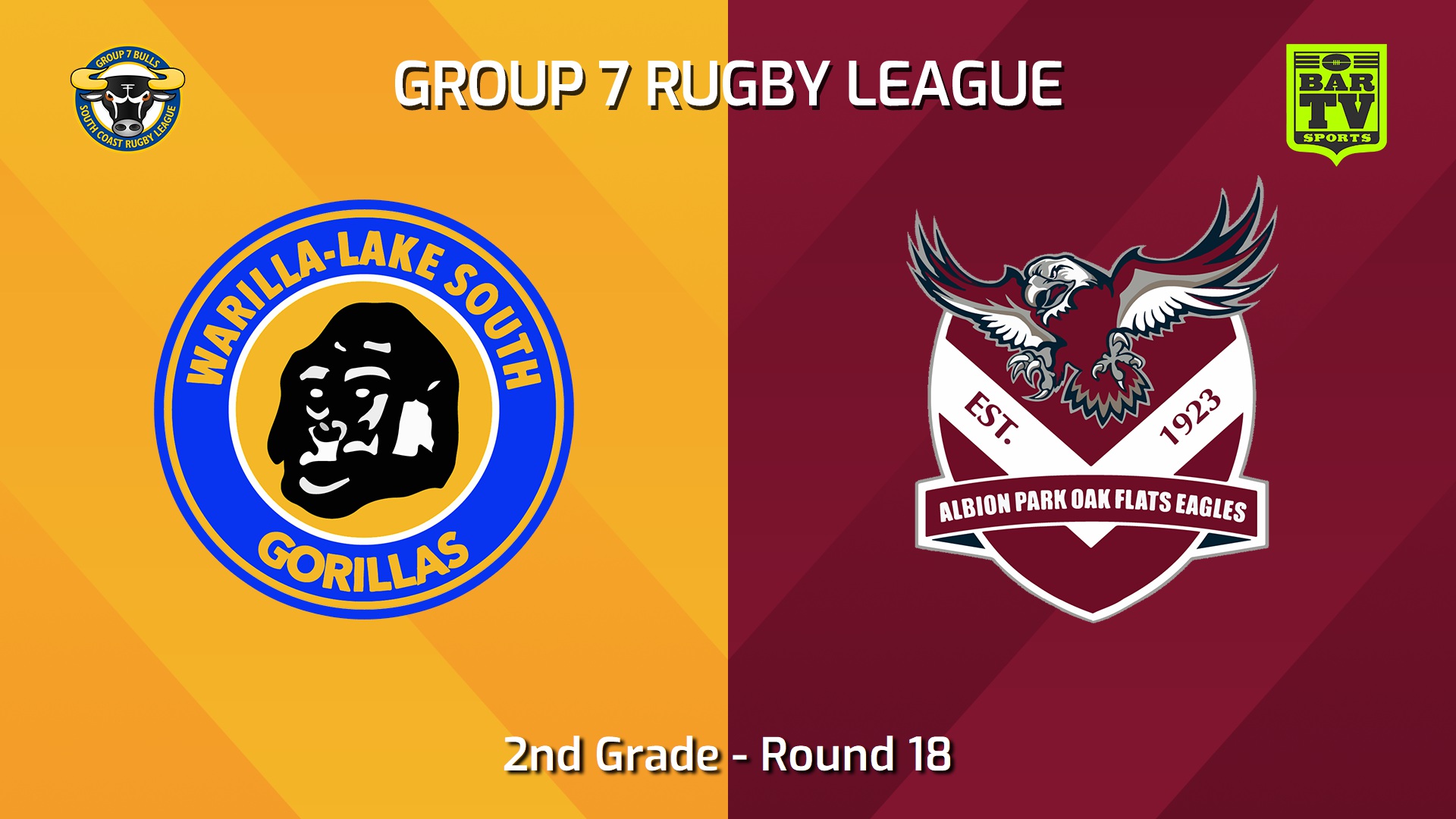 240818-video-South Coast Round 18 - 2nd Grade - Warilla-Lake South Gorillas v Albion Park Oak Flats Eagles Slate Image