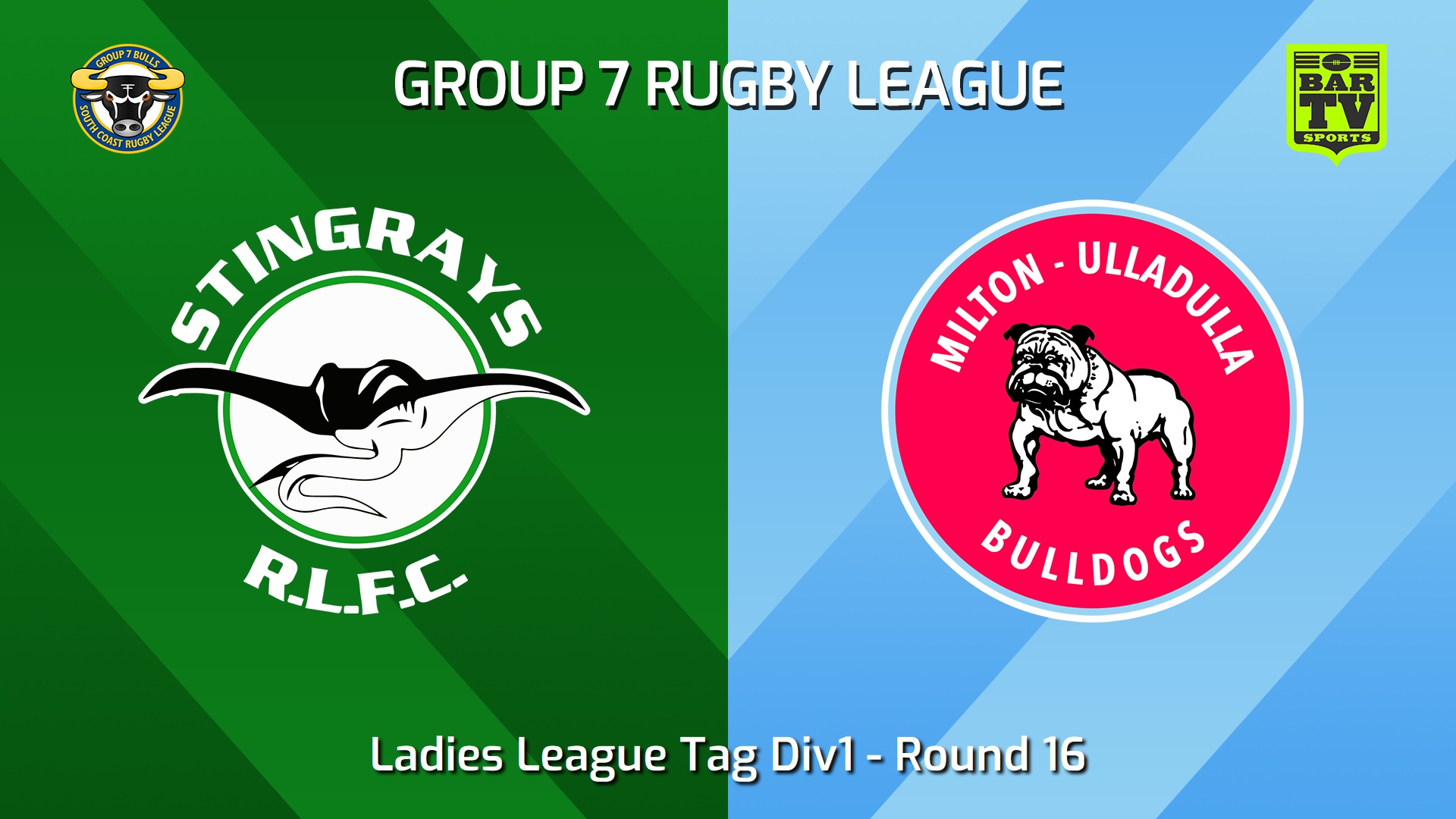 240804-video-South Coast Round 16 - Ladies League Tag Div1 - Stingrays of Shellharbour v Milton-Ulladulla Bulldogs Slate Image