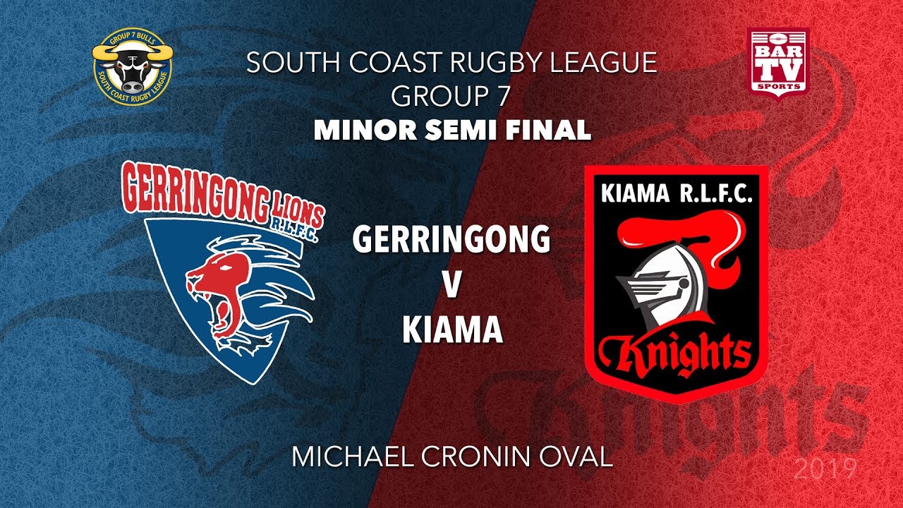  Group 7 South Coast Rugby League MINOR SEMI FINAL - 1st Grade - Gerringong v  Kiama Knights Slate Image