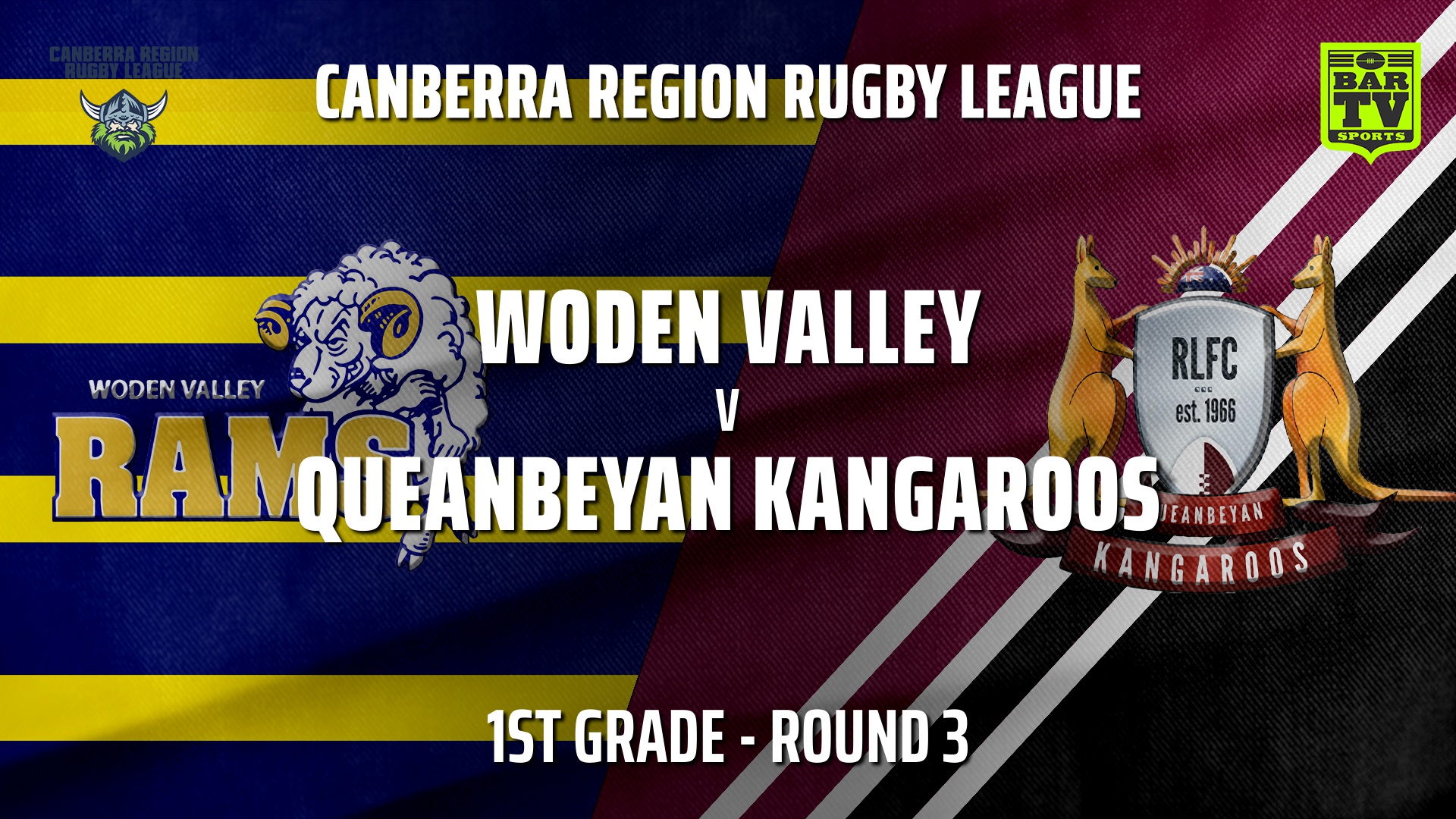 210421-CRRL Round 3 - 1st Grade - Woden Valley Rams v Queanbeyan Kangaroos Slate Image