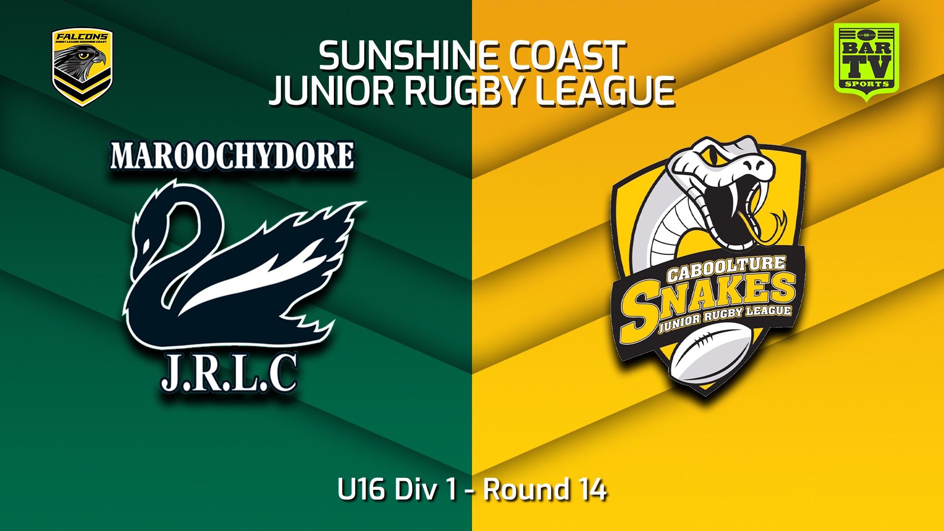 230728-Sunshine Coast Junior Rugby League Round 14 - U16 Div 1 - Maroochydore Swans JRL v Caboolture Snakes JRL Slate Image