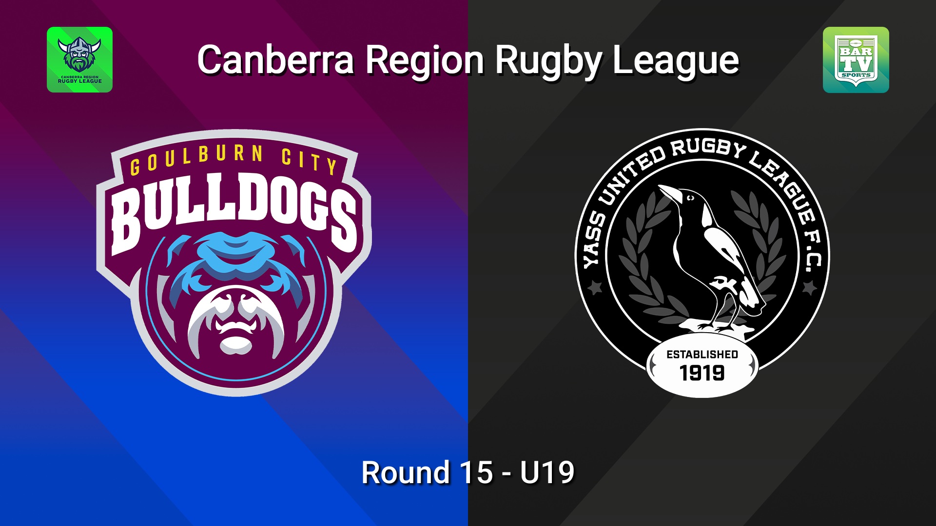 260801-video-Canberra Round 15 - U19 - Goulburn City Bulldogs v Yass Magpies Slate Image