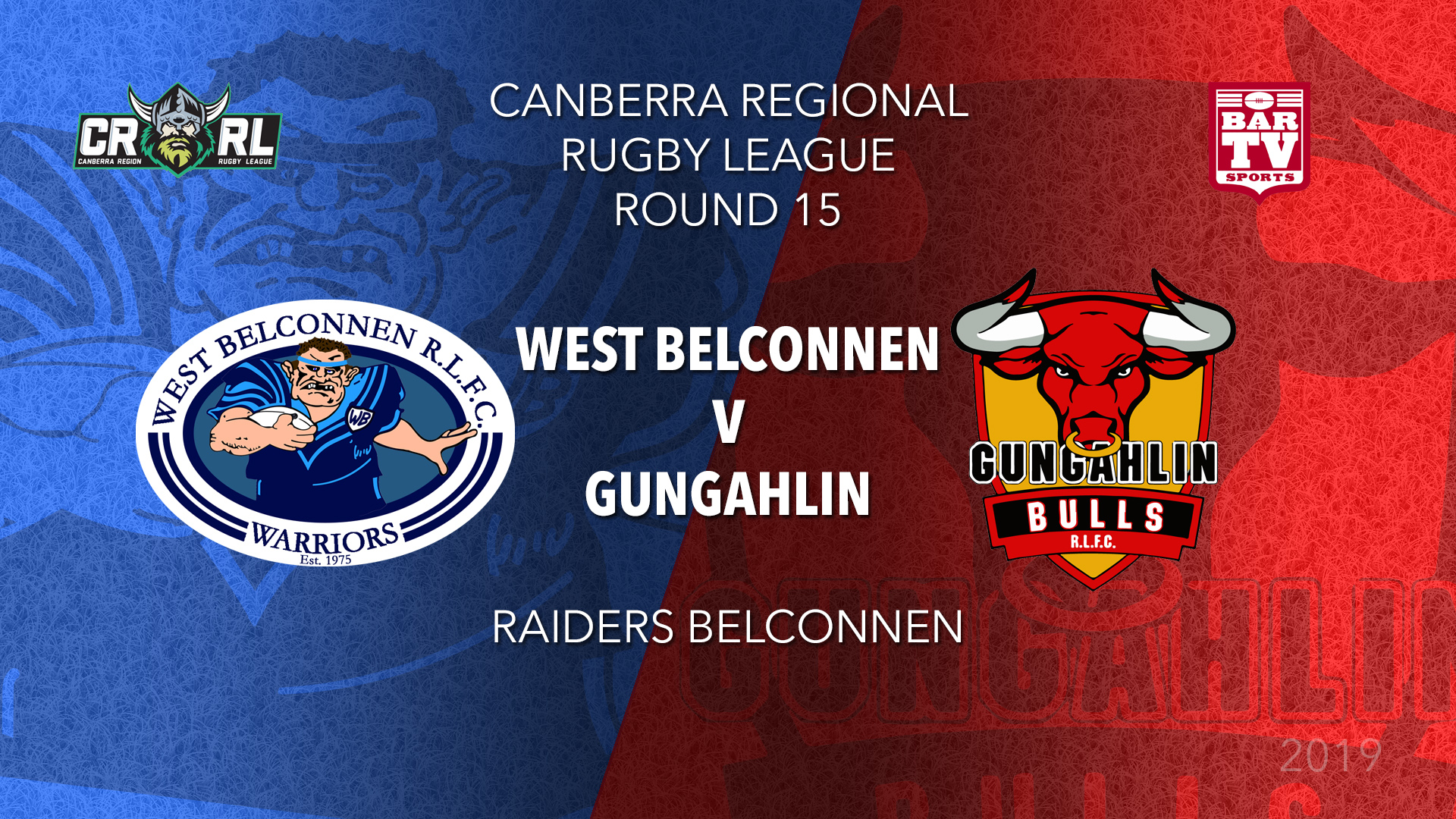CRRL Round 15 - 1st Grade - West Belconnen Warriors v Gungahlin Bulls Slate Image
