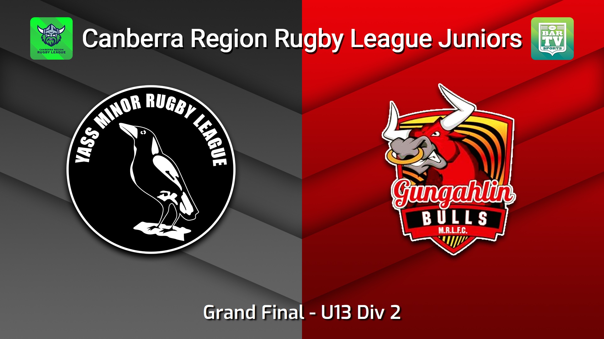 260913-video-Canberra Region Rugby League Juniors Grand Final - U13 Div 2 - Yass Magpies Juniors v Gungahlin Bulls Juniors Minigame Slate Image