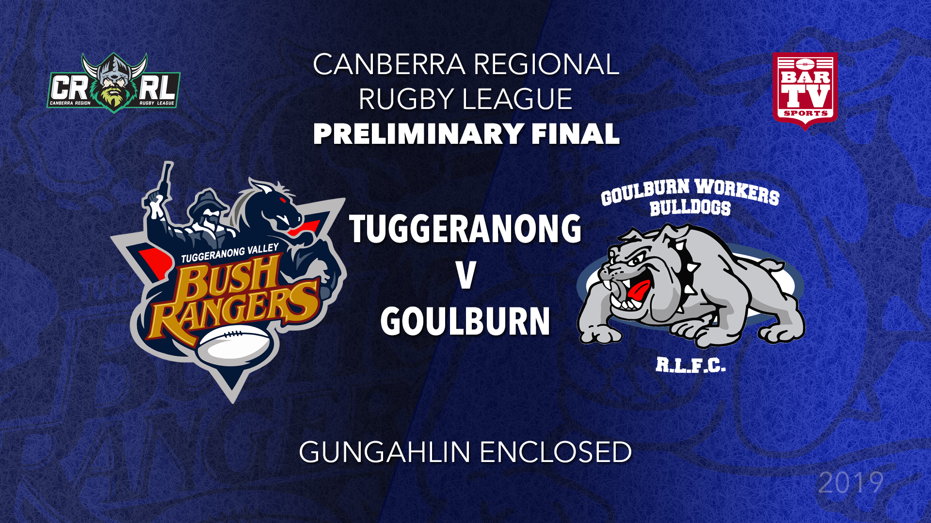 CRRL Prelim Final - 1st Grade - Tuggeranong Bushrangers v Goulburn Workers Bulldogs Slate Image