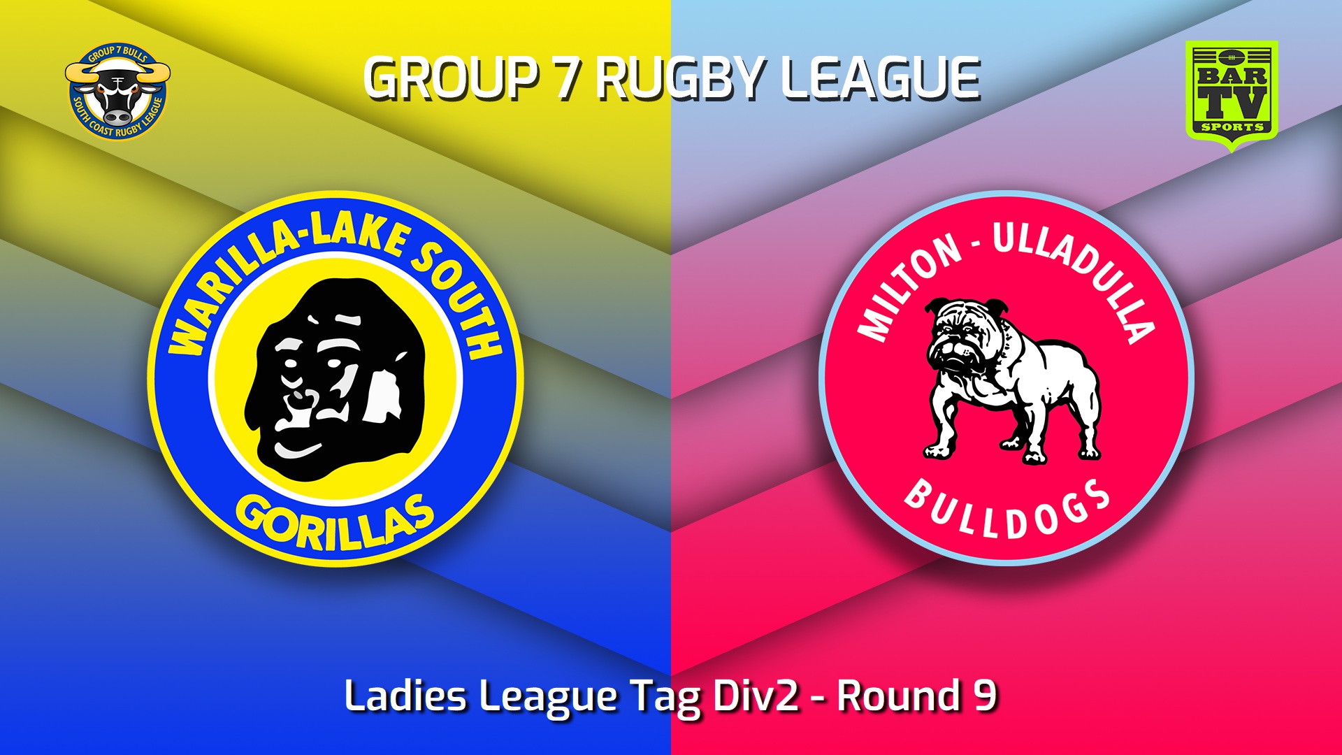 230528-South Coast Round 9 - Ladies League Tag Div2 - Warilla-Lake South Gorillas v Milton-Ulladulla Bulldogs Slate Image