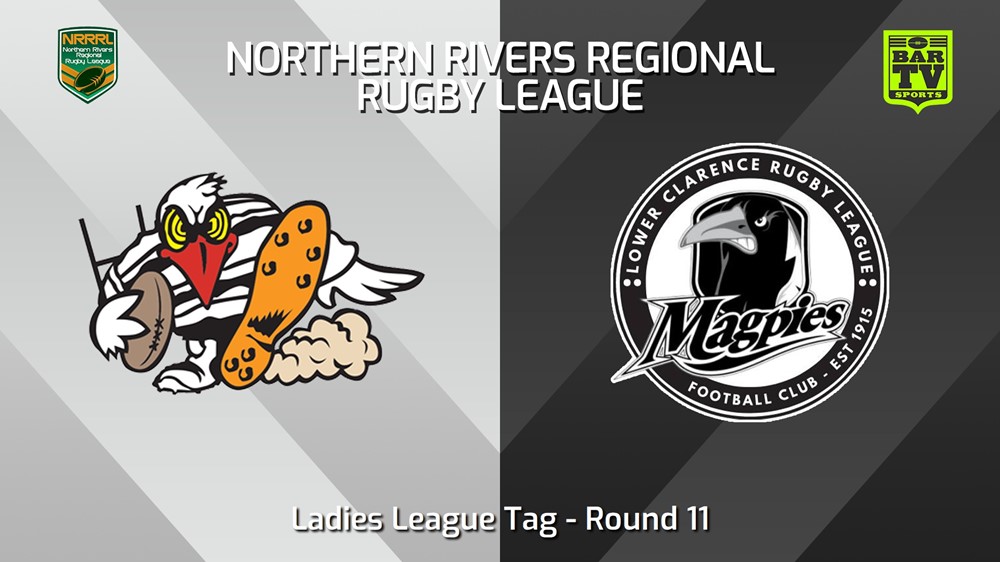 240623-video-Northern Rivers Round 11 - Ladies League Tag - Tweed Heads Seagulls v Lower Clarence Magpies Slate Image