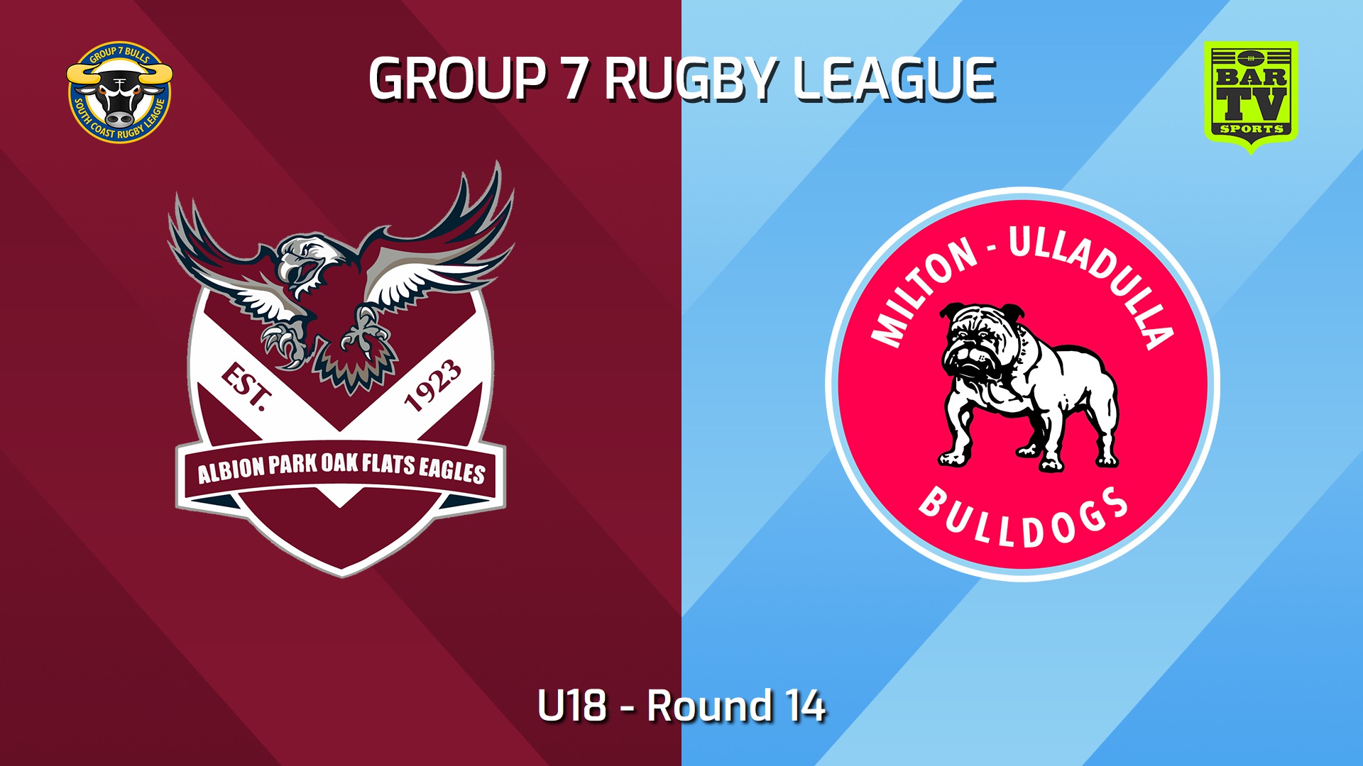 240721-video-South Coast Round 14 - U18 - Albion Park Oak Flats Eagles v Milton-Ulladulla Bulldogs Slate Image