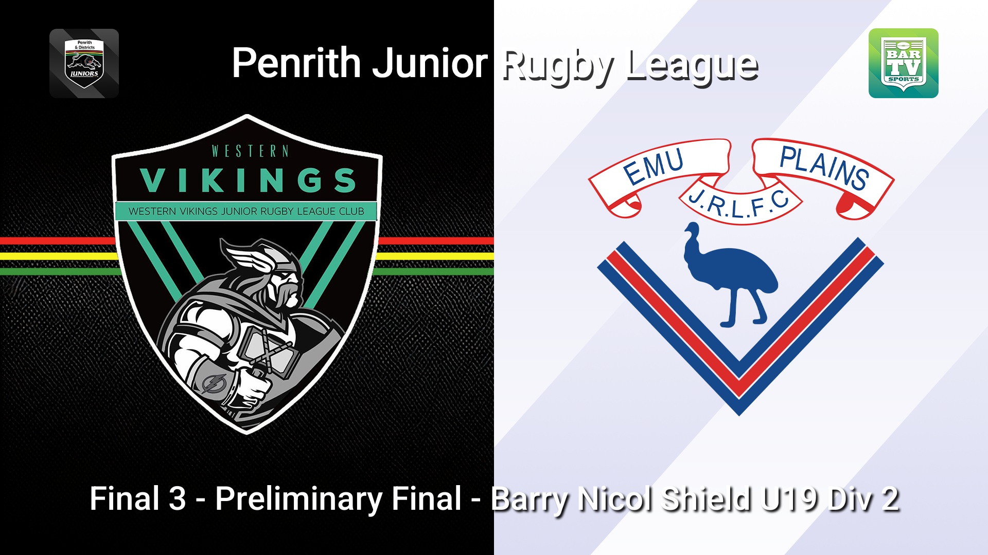 260906-video-Penrith & District Junior Rugby League Final 3 - Preliminary Final - Barry Nicol Shield U19 Div 2 - Western Vikings v Emu Plains Slate Image