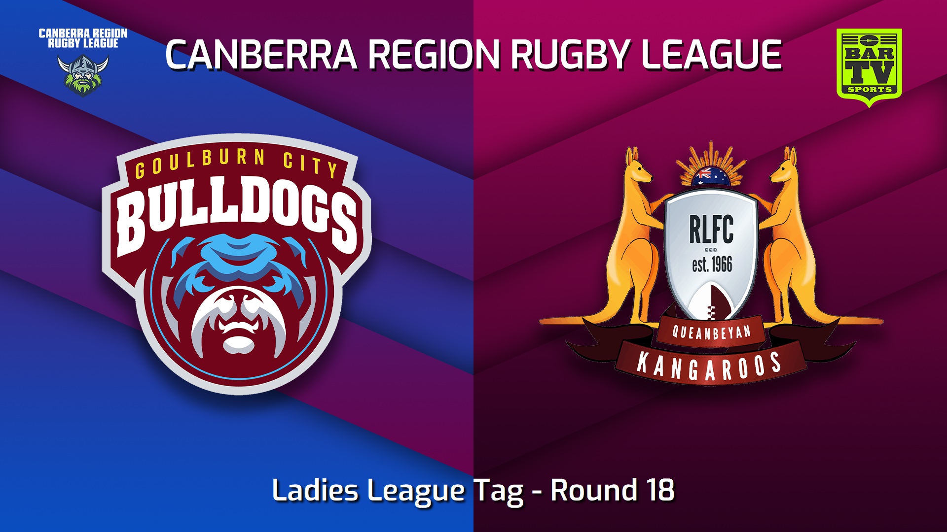 220827-Canberra Round 18 - Ladies League Tag - Goulburn City Bulldogs v Queanbeyan Kangaroos Slate Image