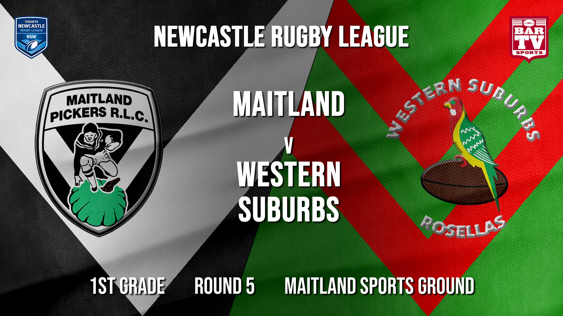 Newcastle Rugby League Round 5 - 1st Grade - Maitland Pickers v Western Suburbs Rosellas Slate Image