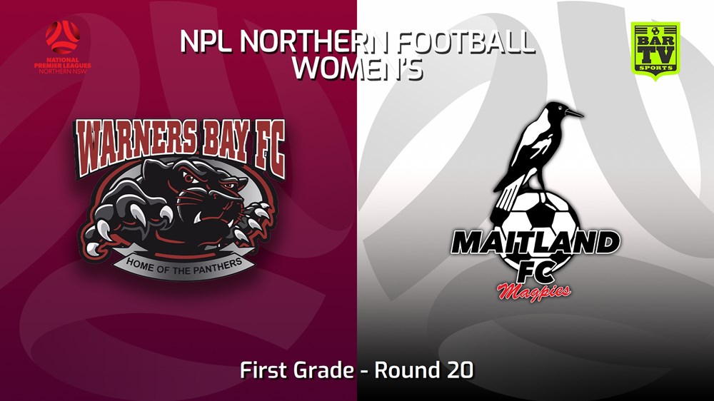220827-NNSW NPLW Round 20 - Warners Bay FC W v Maitland FC W Slate Image
