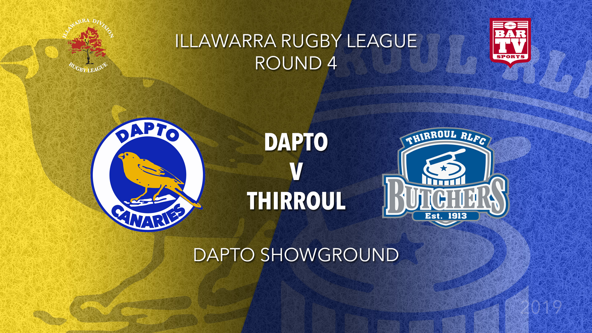 IRL Round 4 - 1st Grade - Dapto Canaries v Thirroul Butchers Slate Image