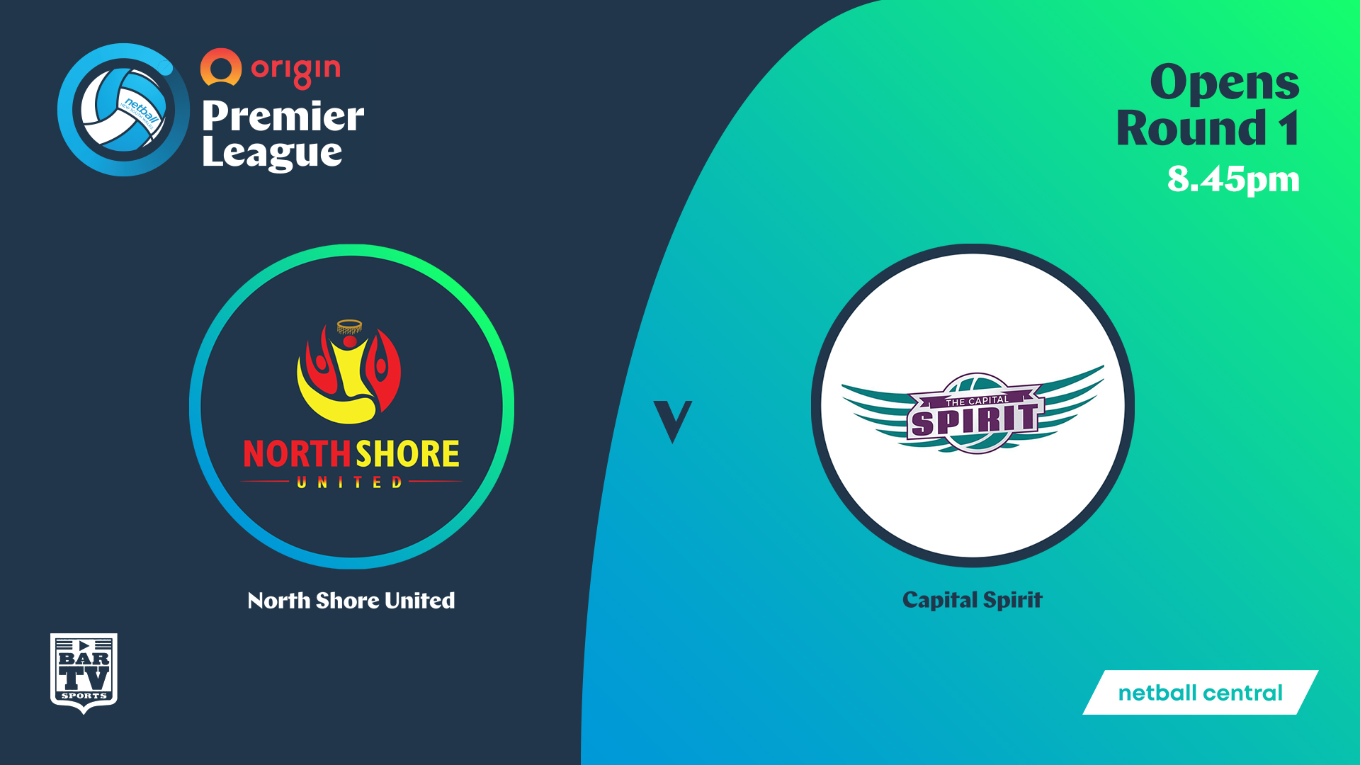 NSW Prem League Round 1 - Court 5 - Opens - North Shore United v Capital Spirit Slate Image