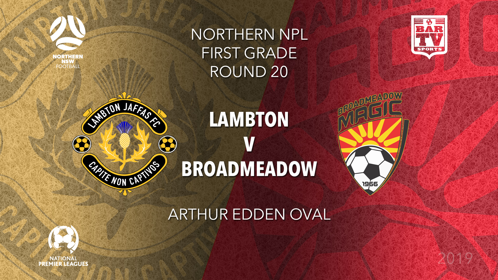 NPL - NNSW Round 20 - Lambton Jaffas FC v Broadmeadow Magic FC Slate Image