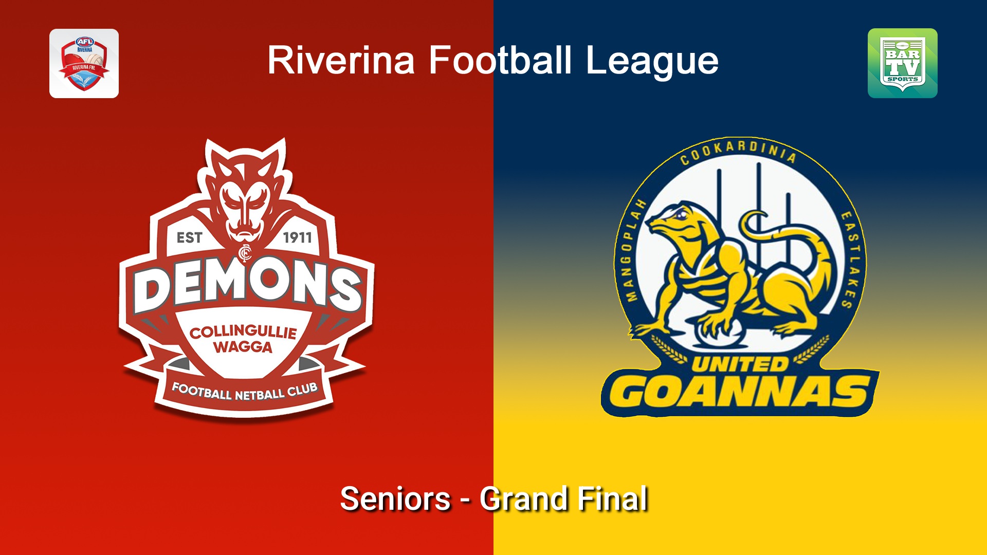 260912-video-Riverina Football League Grand Final - Reserves - Collingullie Wagga Demons v MCUE Goannas Slate Image