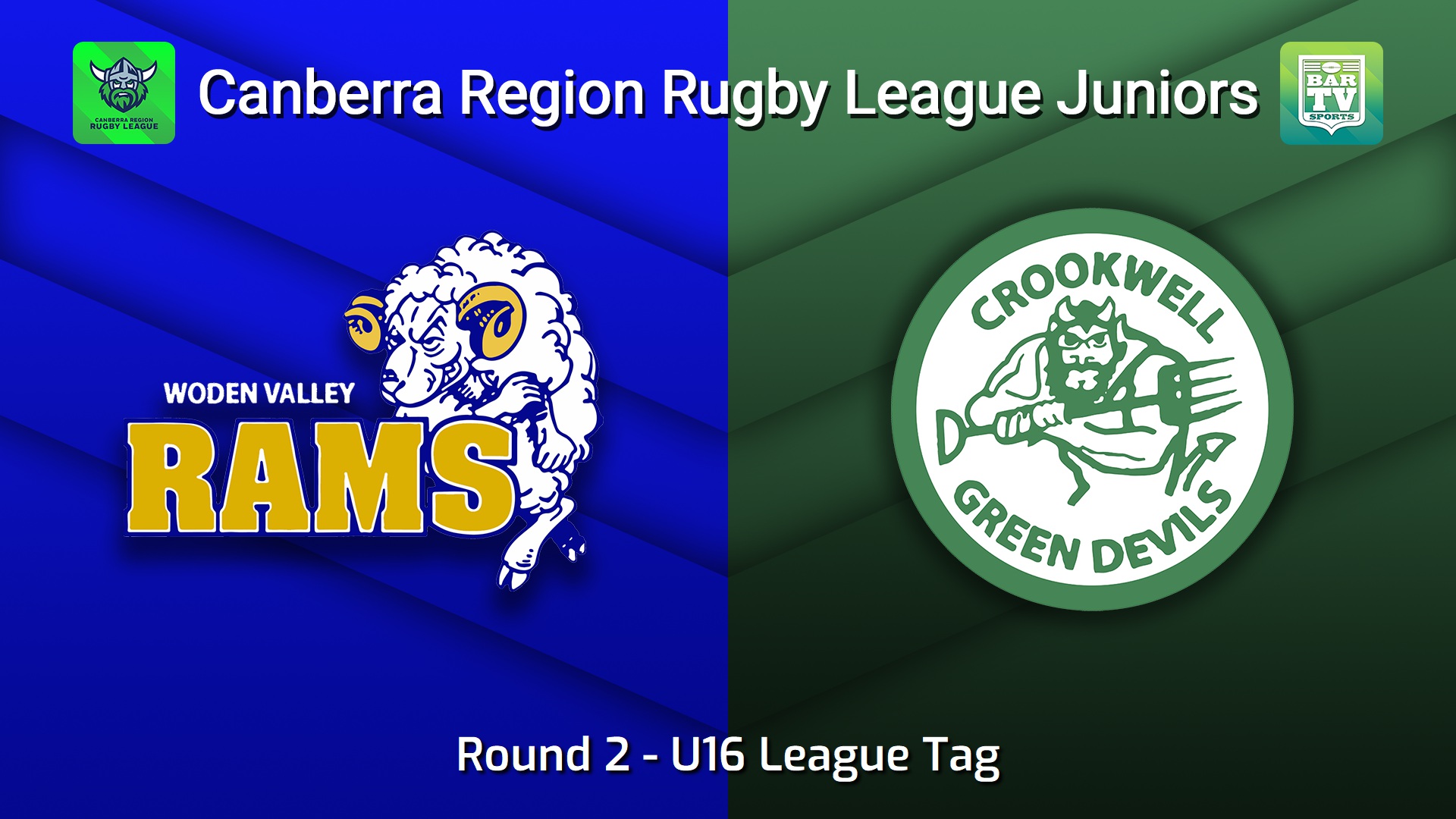 260508-video-Canberra Region Rugby League Juniors Round 2 - U16 League Tag - Woden Valley Rams Juniors v Crookwell Green Devils Juniors Slate Image