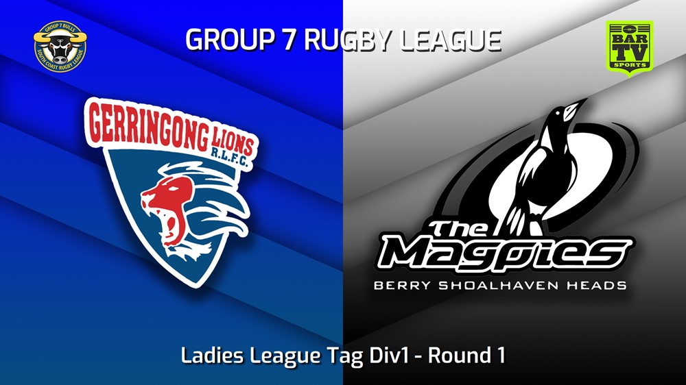 230325-South Coast Round 1 - Ladies League Tag Div1 - Gerringong Lions v Berry-Shoalhaven Heads Magpies Slate Image