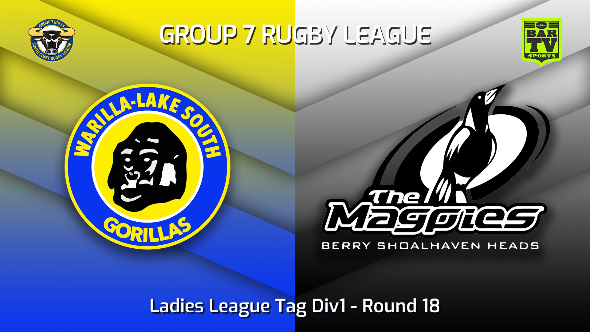 220828-South Coast Round 18 - Ladies League Tag Div1 - Warilla-Lake South Gorillas v Berry-Shoalhaven Heads Magpies Slate Image