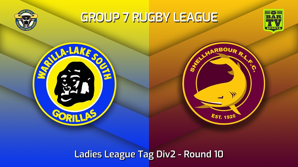 230604-South Coast Round 10 - Ladies League Tag Div2 - Warilla-Lake South Gorillas v Shellharbour Sharks Slate Image