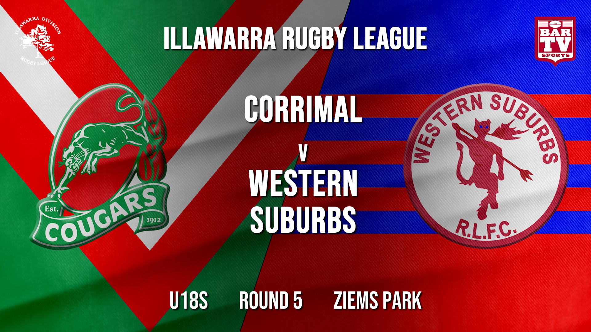 IRL Round 5 - U18s - Corrimal Cougars RLFC v Western Suburbs RLFC Slate Image