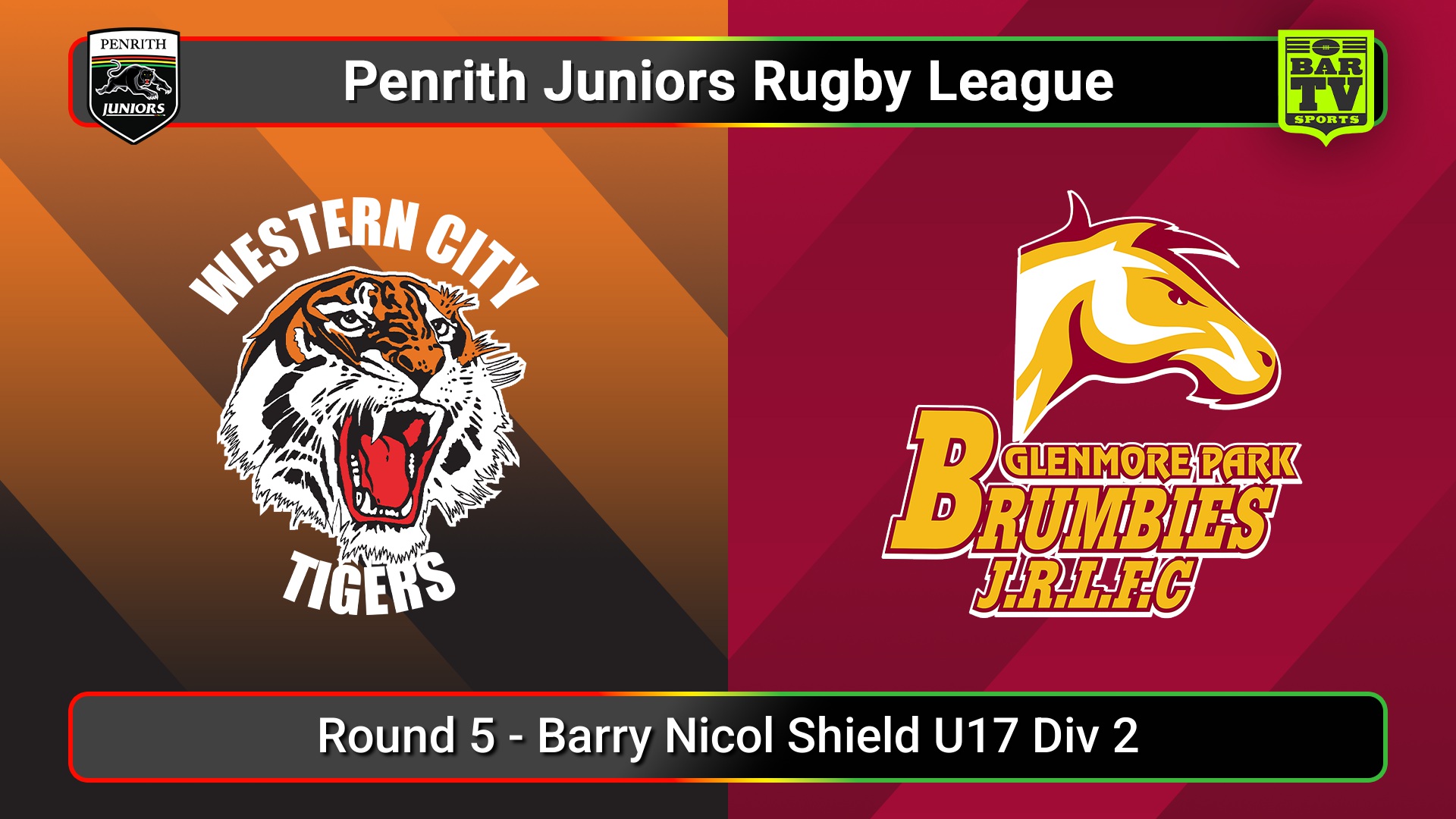 250517-video-Penrith & District Junior Rugby League Round 5 - Barry Nicol Shield U17 Div 2 - Western City Tigers v Glenmore Park Slate Image