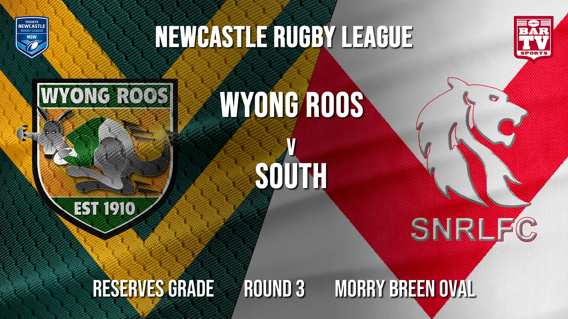 Newcastle Rugby League Round 3 - Reserve Grade - Wyong Roos v South Newcastle Slate Image