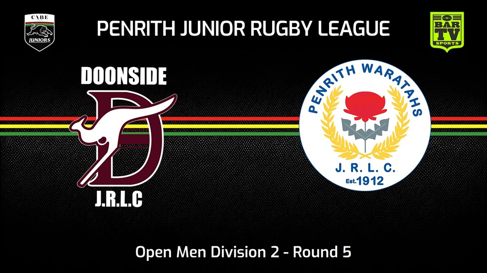 240511-video-Penrith & District Junior Rugby League Round 5 - Open Men Division 2 - Doonside v Penrith Waratahs Minigame Slate Image