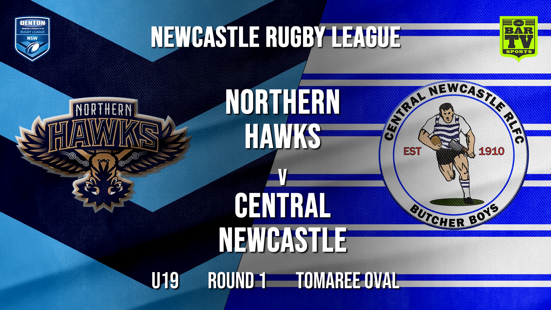 Newcastle Rugby League Round 1 - U19 - Northern Hawks v Central Newcastle Slate Image