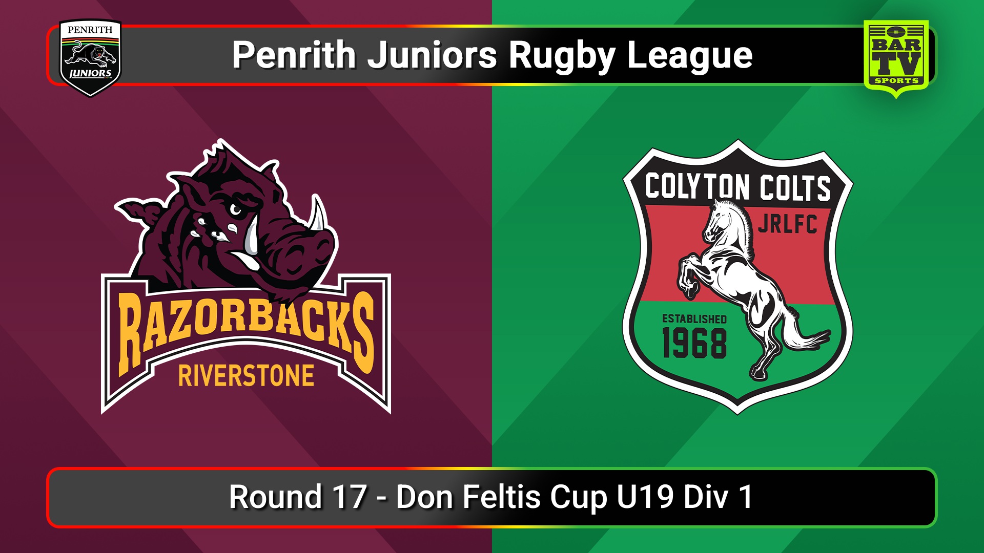 250810-video-Penrith & District Junior Rugby League Round 17 - Don Feltis Cup U19 Div 1 - Riverstone v Colyton Slate Image
