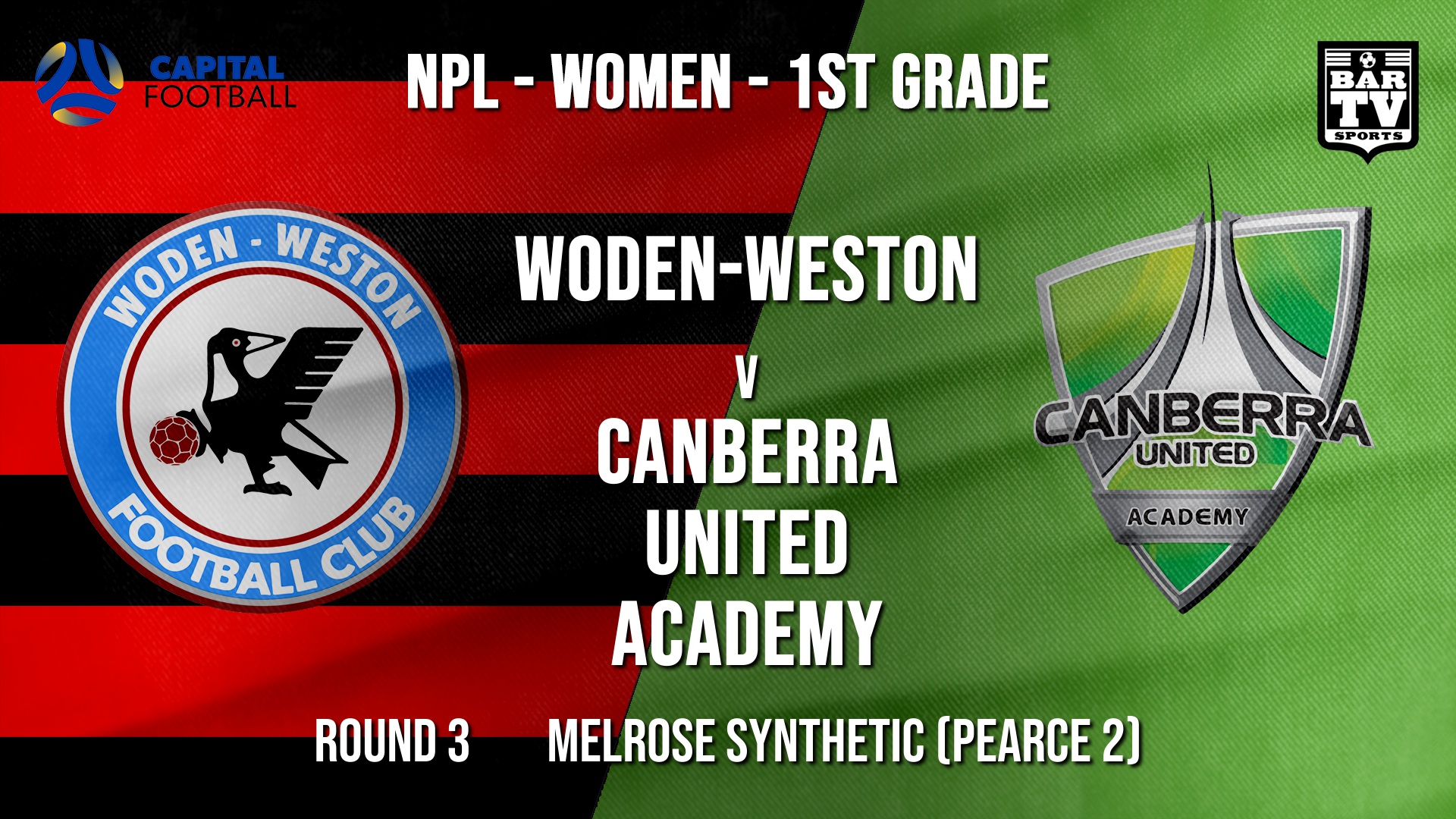 NPLW - Capital Round 3 - Woden-Weston FC (women) v Canberra United Academy Slate Image