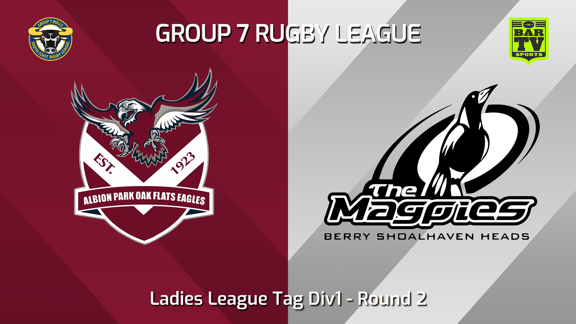 240413-South Coast Round 2 - Ladies League Tag Div1 - Albion Park Oak Flats Eagles v Berry-Shoalhaven Heads Magpies Slate Image