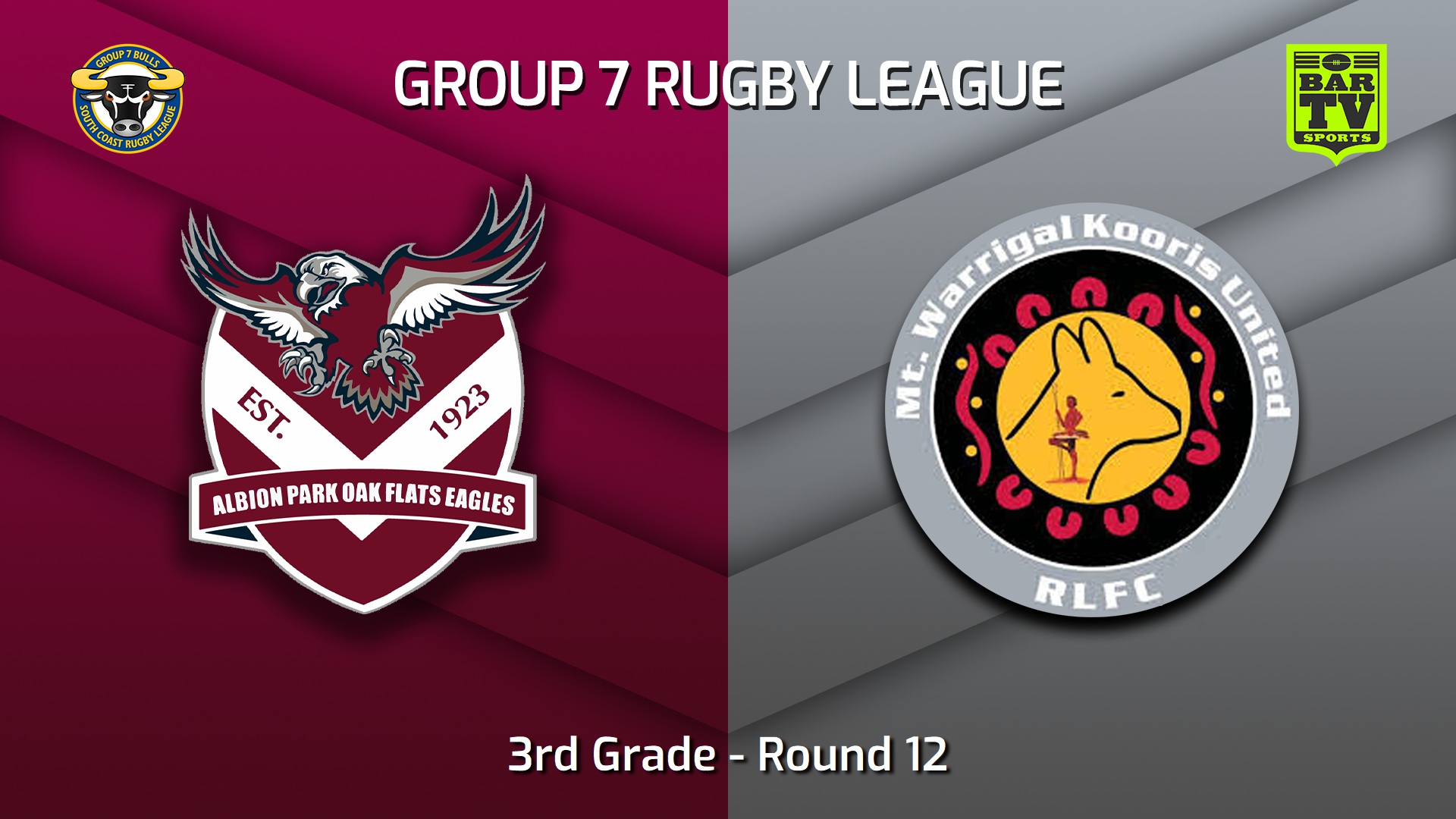 230625-South Coast Round 12 - 3rd Grade - Albion Park Oak Flats Eagles v Mt Warrigal Kooris Slate Image